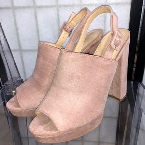 Blush Pink Peep Toe Heels ⚡️